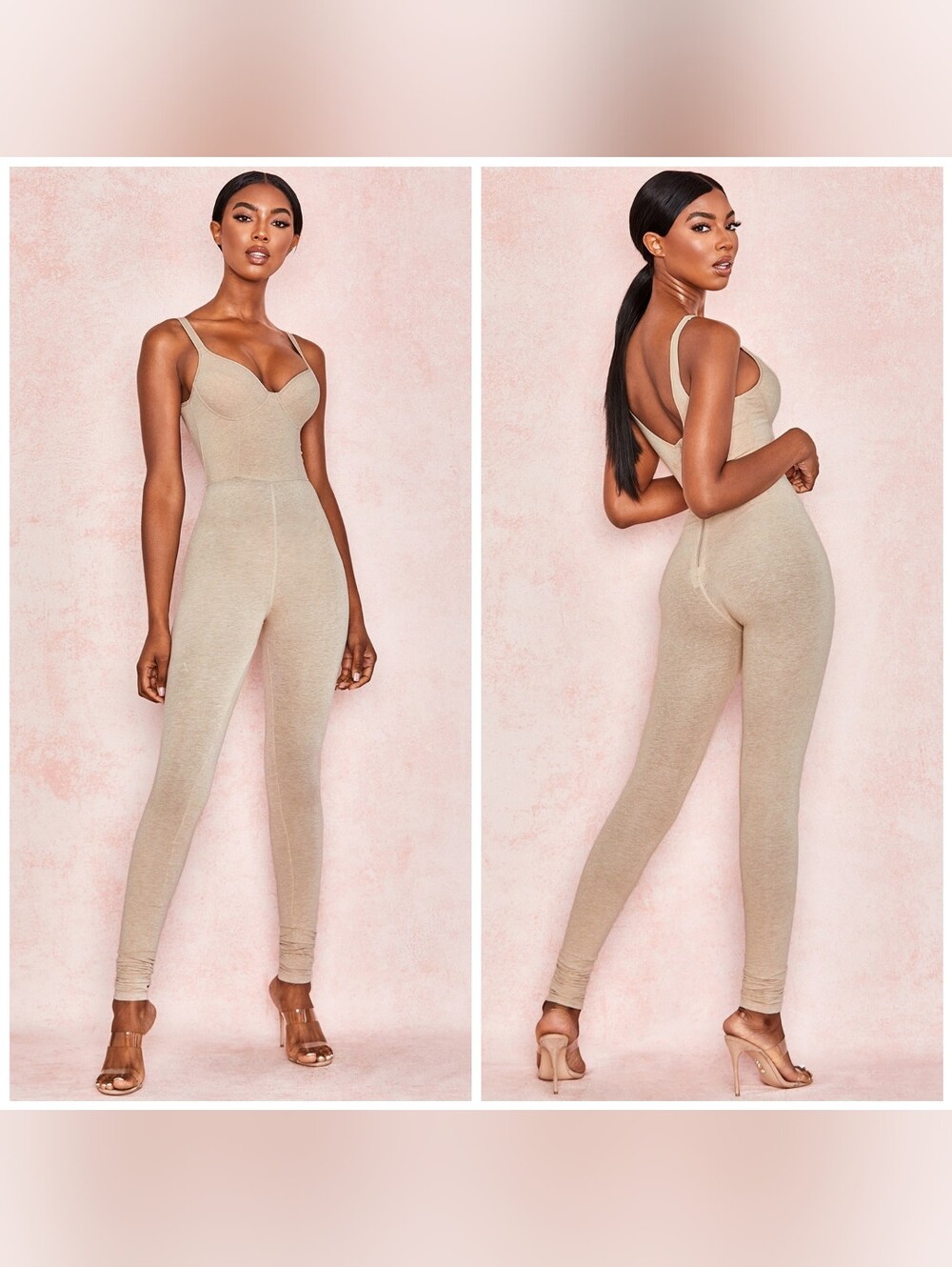 House Of CB Kalani Biscuit Soft Loungewear Jumpsuit, Size XS